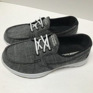 Skechers GOwalk Lite™ Isla Boat Shoes in Black/White - 15433W